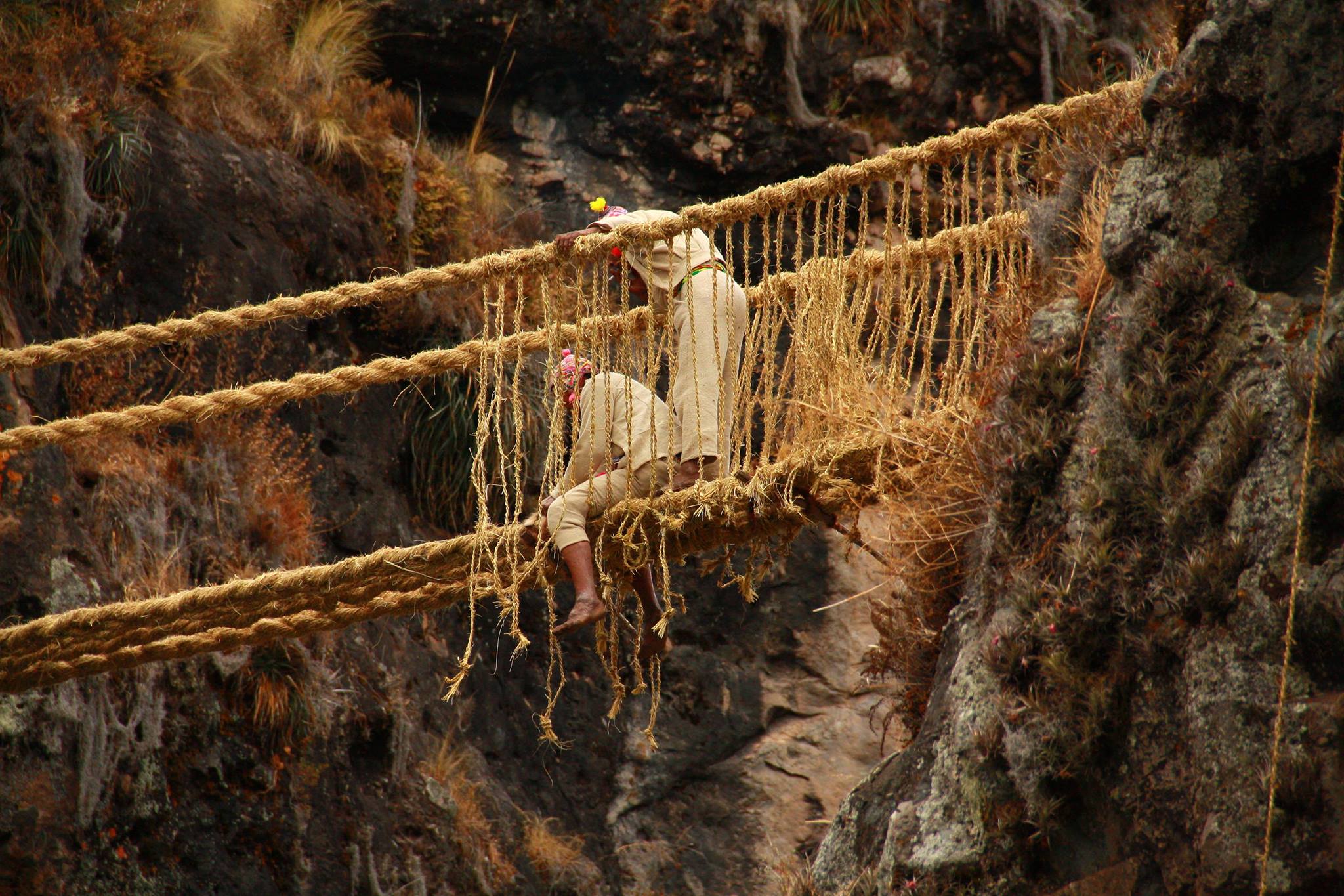 церемония обновления моста Кесуачака (Q’eswachaca)