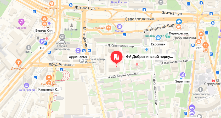 Карта проезда к консульству Аргентины в Москве